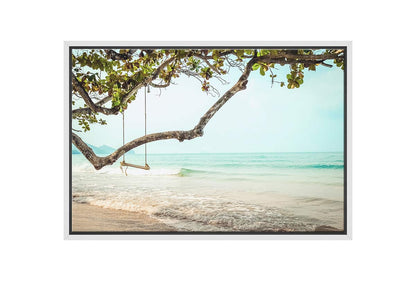 Tropical Beach Swing | Coastal Wall Art Print