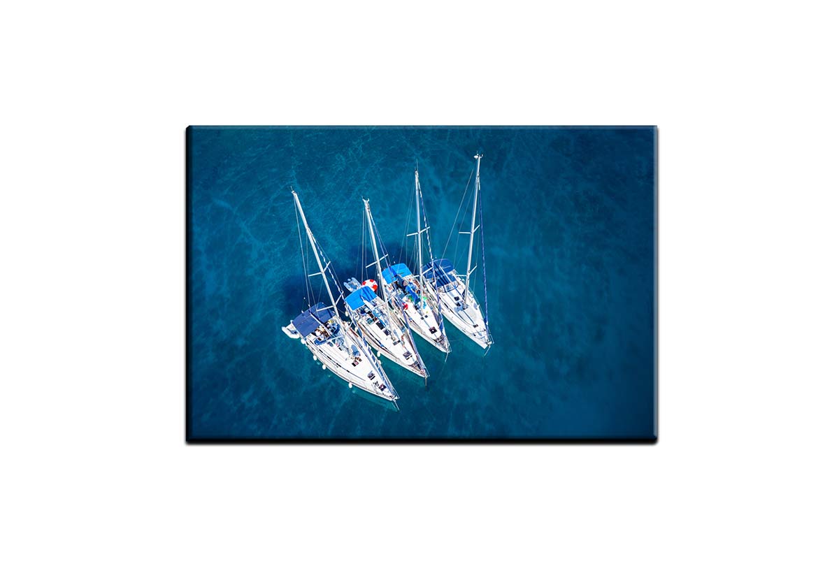 Yachts Aerial View | Canvas Wall Art Print