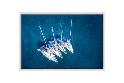 Yachts Aerial View | Canvas Wall Art Print