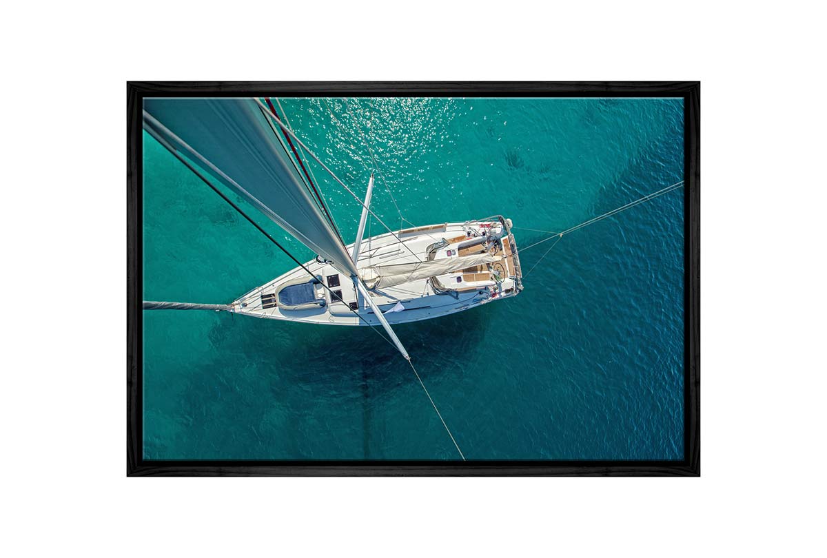 Yacht from Above | Canvas Wall Art Print