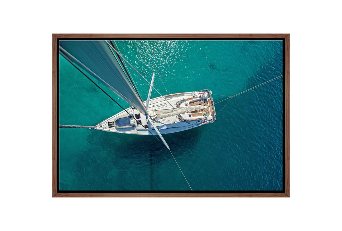 Yacht from Above | Canvas Wall Art Print