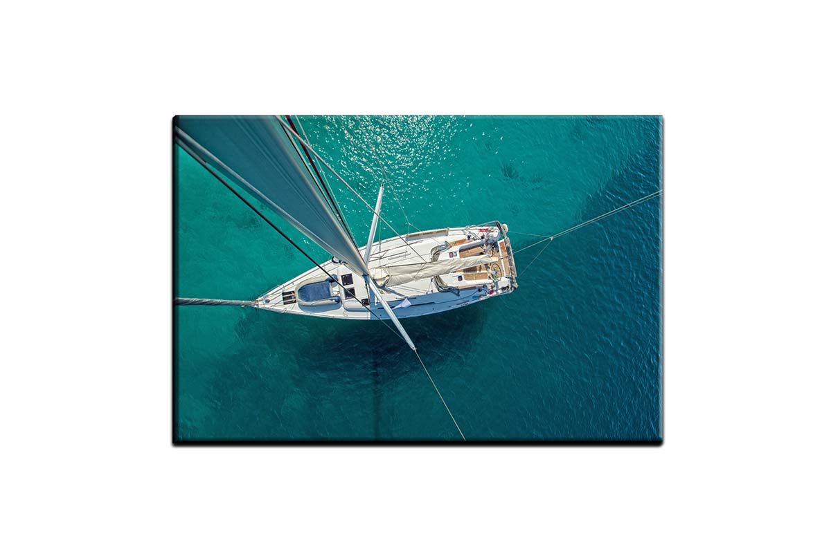 Yacht from Above | Canvas Wall Art Print