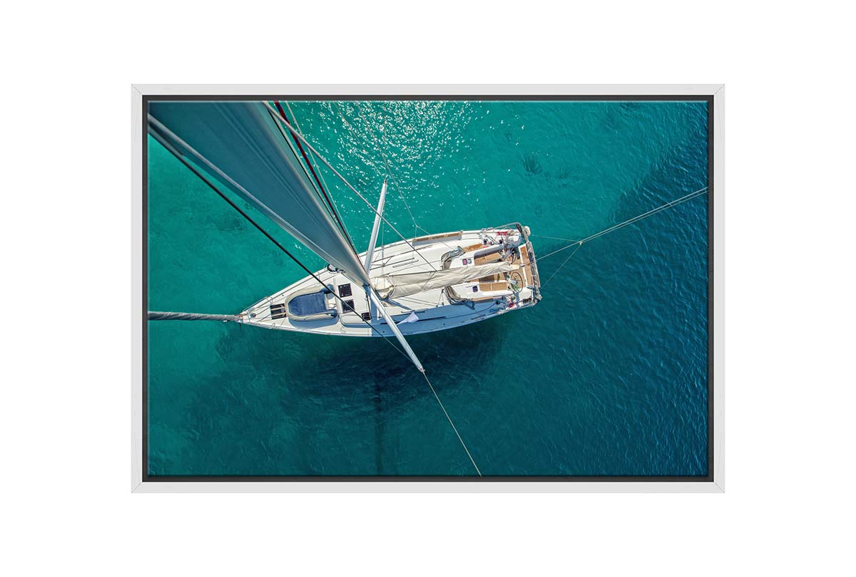 Yacht from Above | Canvas Wall Art Print