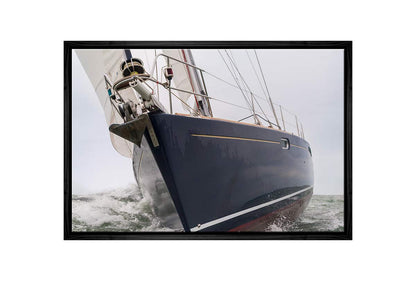 Closeup Yacht at Sea | Canvas Wall Art Print