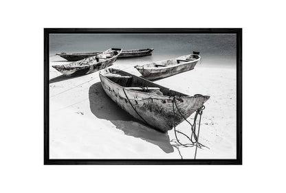Rustic Boats on Beach | Canvas Wall Art Print