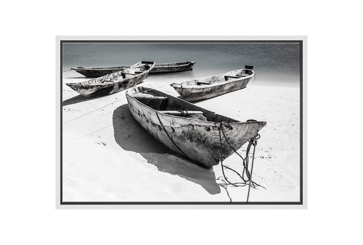 Rustic Boats on Beach | Canvas Wall Art Print