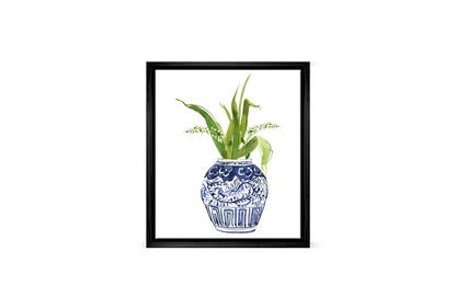 Chinoiserie Vase Orchid | Hamptons Canvas Wall Art Print
