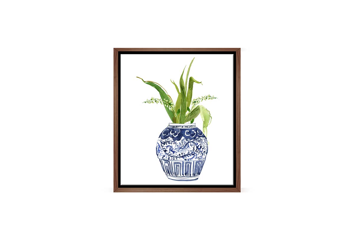 Chinoiserie Vase Orchid | Hamptons Canvas Wall Art Print