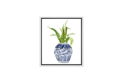 Chinoiserie Vase Orchid | Hamptons Canvas Wall Art Print