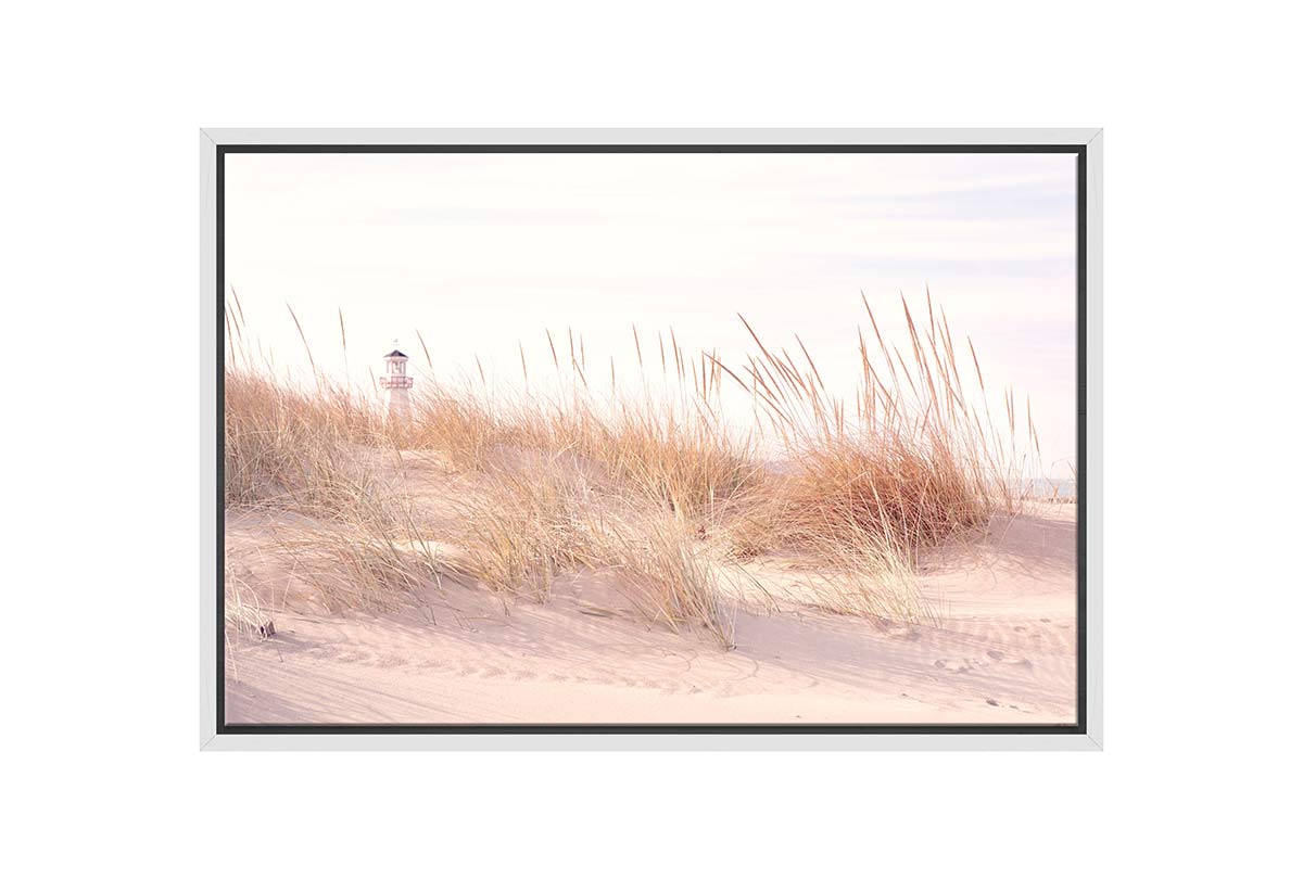 Beach Grass Lighthouse | Hamptons Canvas Wall Art Print