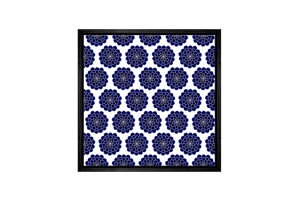 Navy White Pattern | Hamptons Canvas Wall Art Print