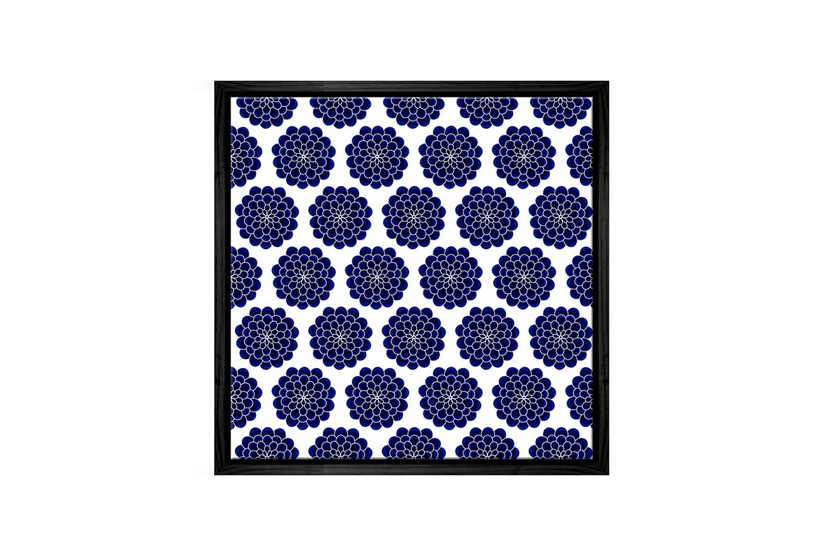 Navy White Pattern | Hamptons Canvas Wall Art Print