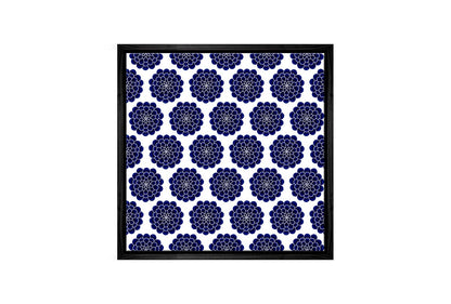 Navy White Pattern | Hamptons Canvas Wall Art Print