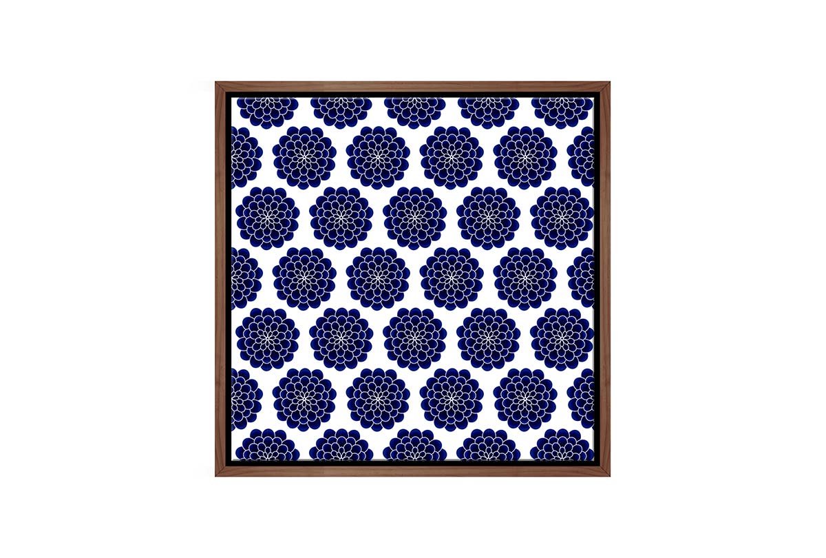 Navy White Pattern | Hamptons Canvas Wall Art Print