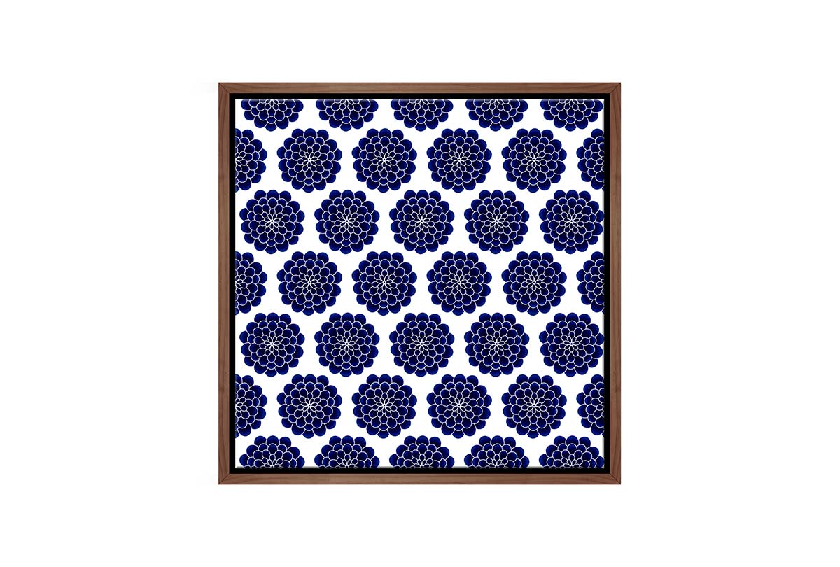 Navy White Pattern | Hamptons Canvas Wall Art Print