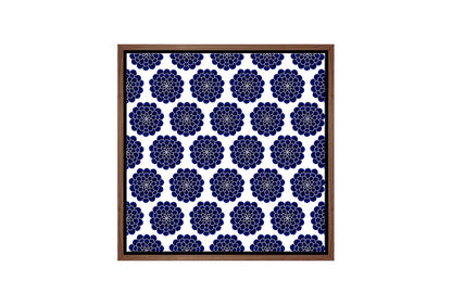 Navy White Pattern | Hamptons Canvas Wall Art Print