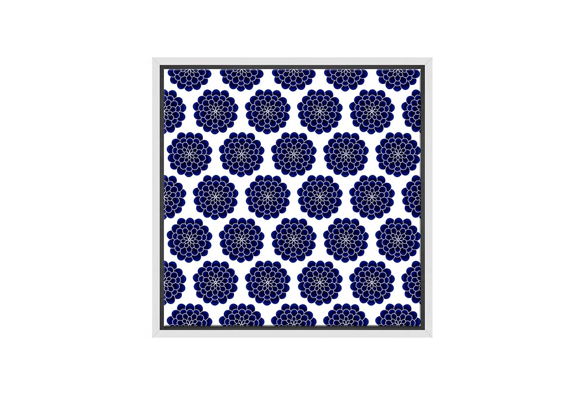 Navy White Pattern | Hamptons Canvas Wall Art Print