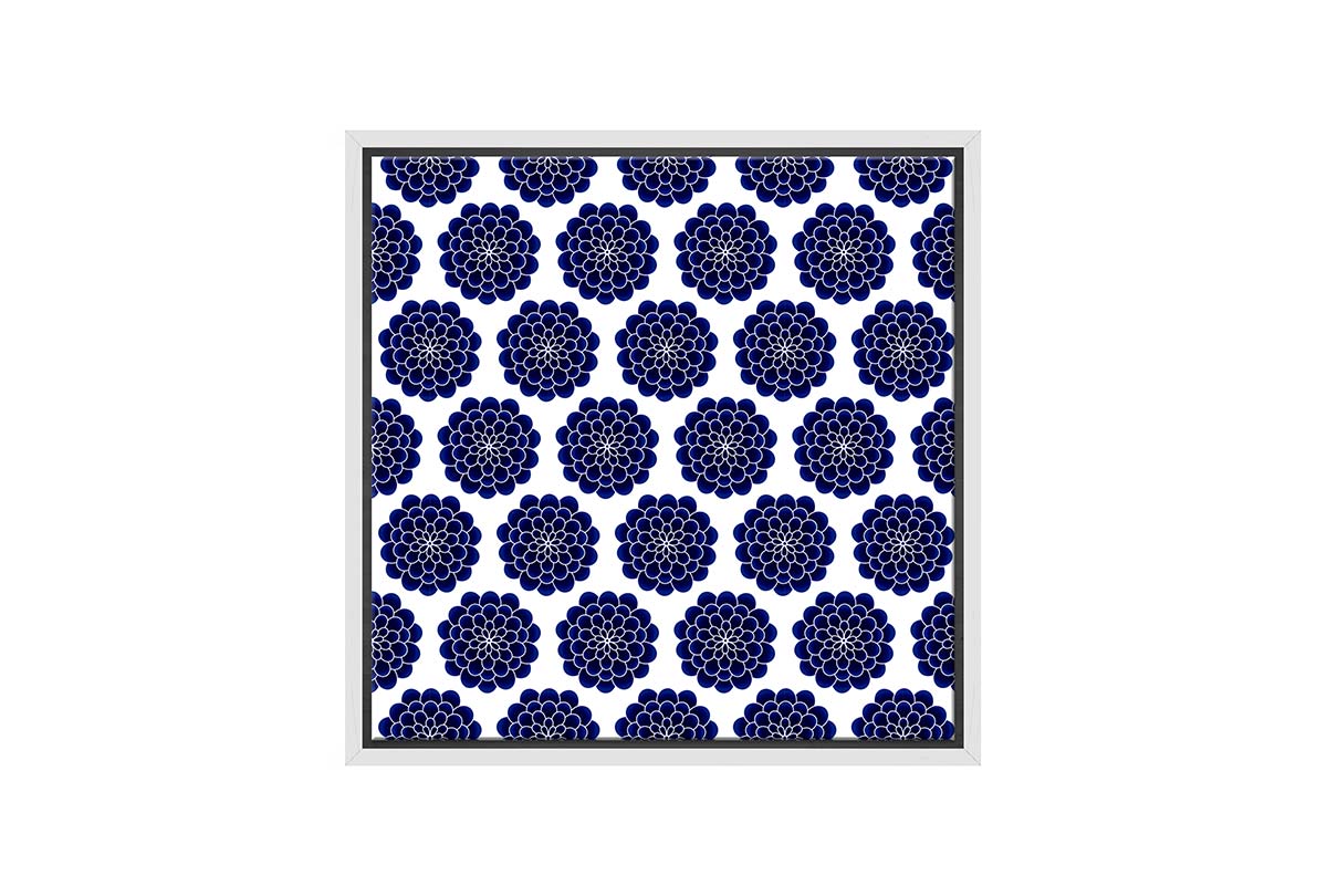 Navy White Pattern | Hamptons Canvas Wall Art Print