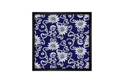 Navy White Pattern 2 | Hamptons Canvas Wall Art Print