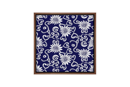 Navy White Pattern 2 | Hamptons Canvas Wall Art Print