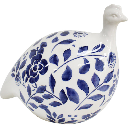 Guinea Fowl Decoration Blue and White