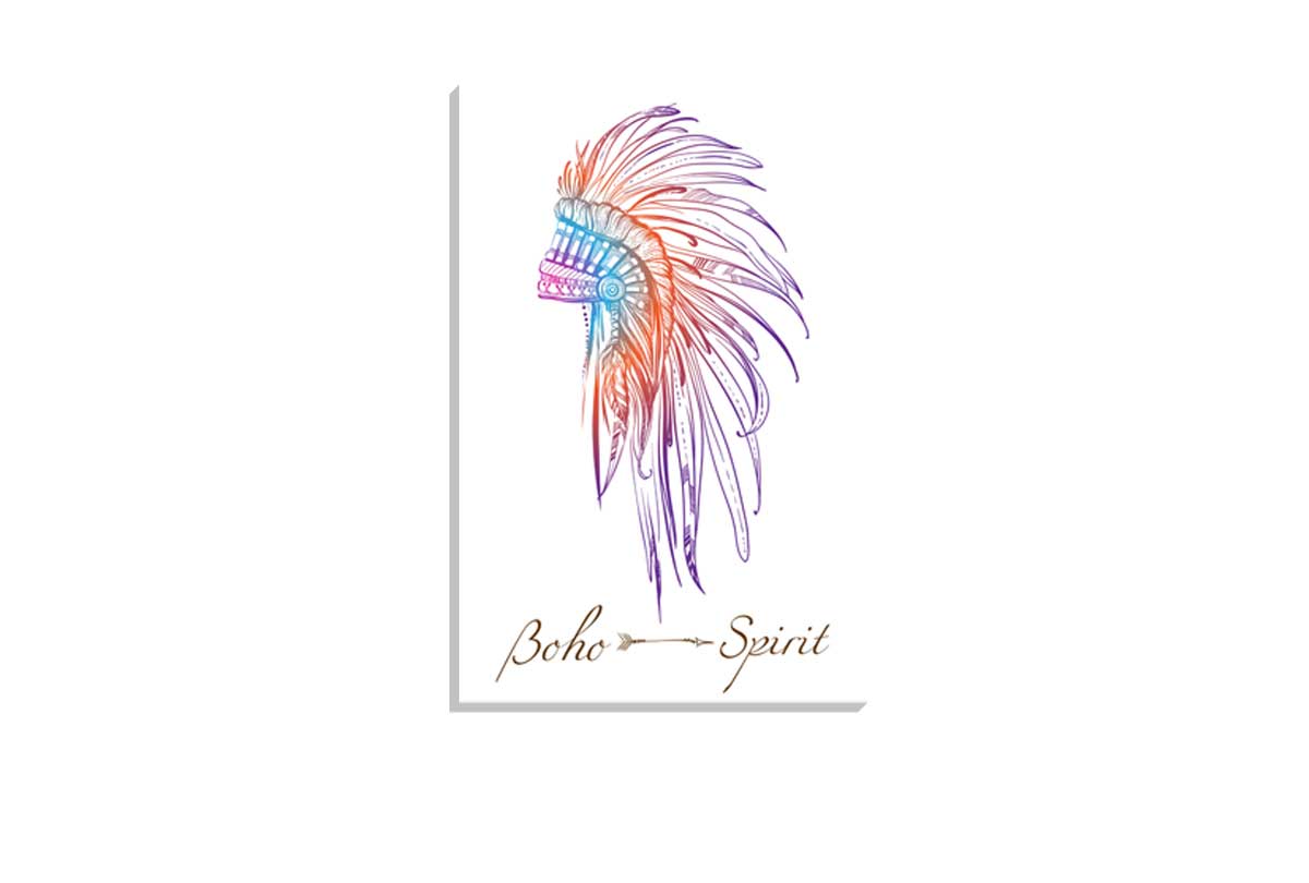 Boho Head Dress 3 | Tribal Canvas Wall Art Print