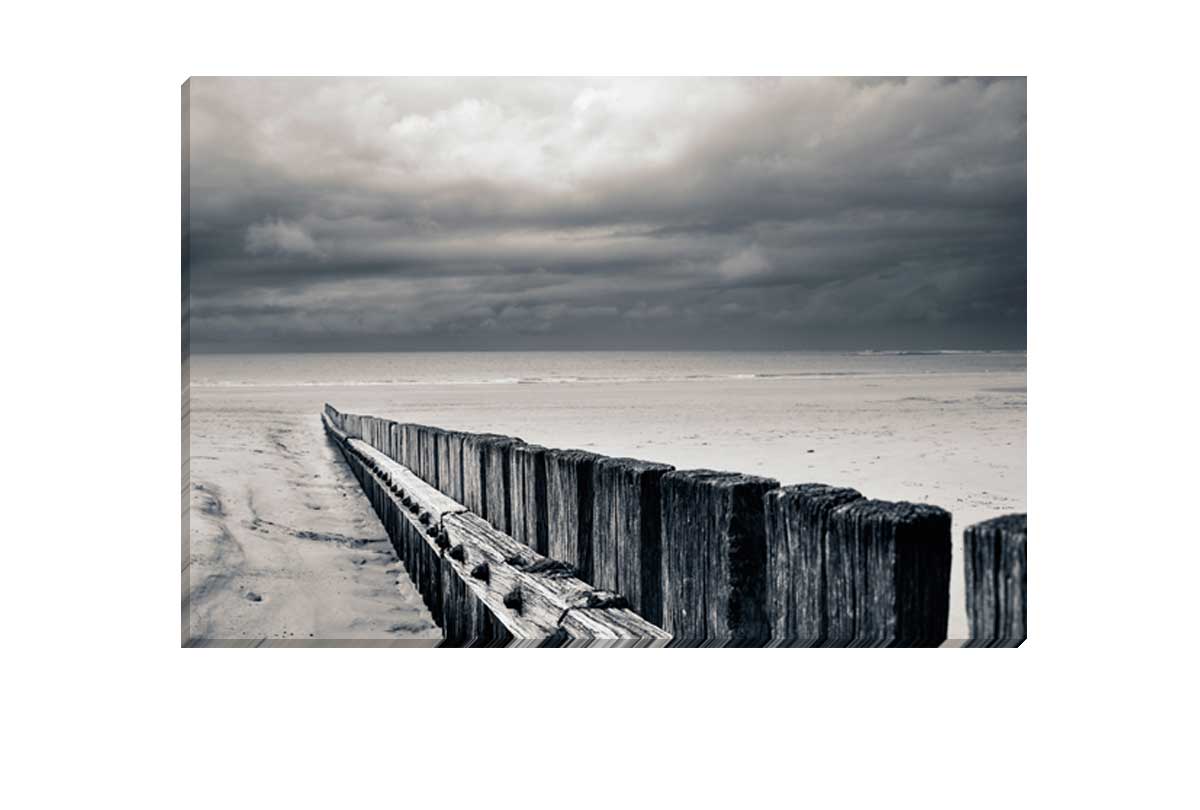 Black and White Beach Scene | Canvas Wall Art Print - Final Touch Decor