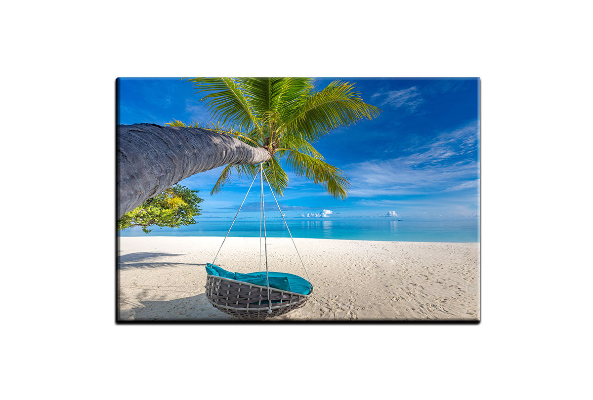 Tropical Palm Swing | Beach Wall Art Print