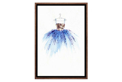 Gold Blue Dress | Fashion Canvas Wall Art Print