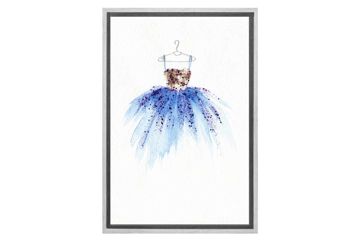 Gold Blue Dress | Fashion Canvas Wall Art Print
