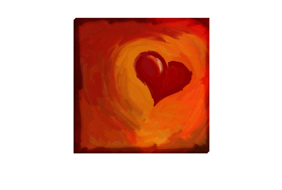 Abstract Red Heart | Canvas Wall Art Print