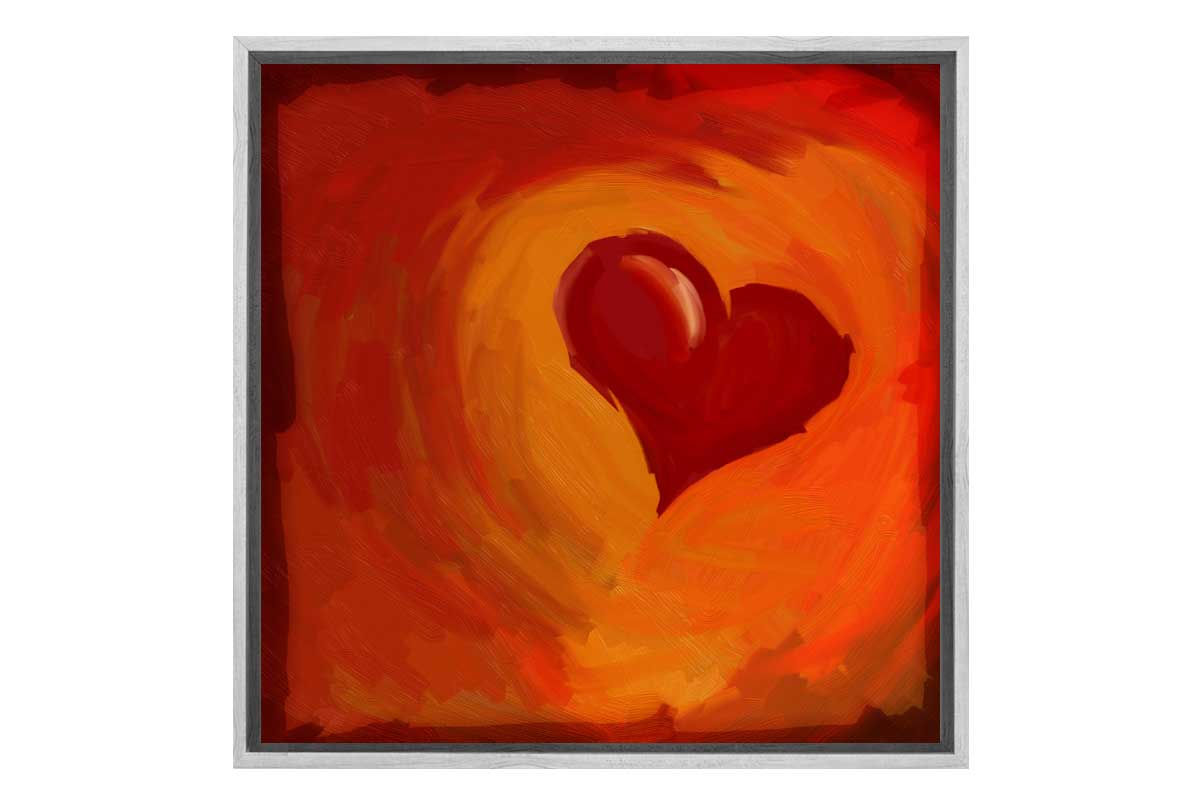 Abstract Red Heart | Canvas Wall Art Print