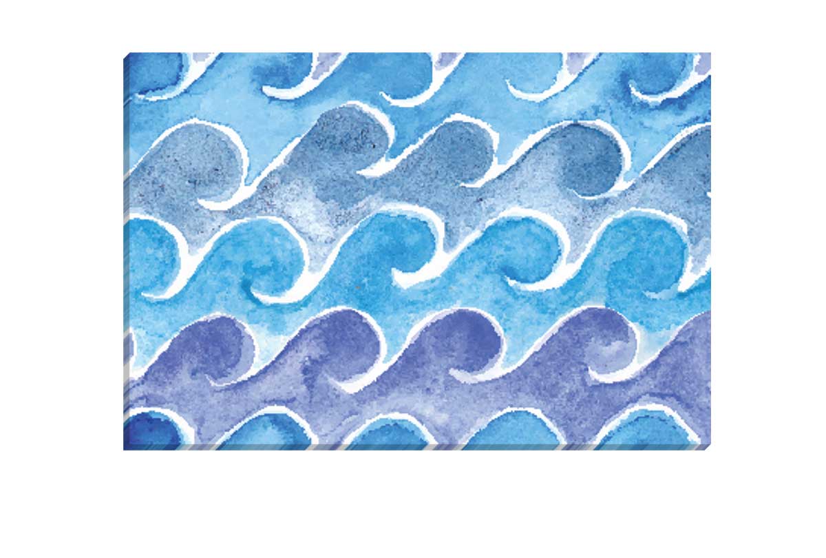 Blue Wave Pattern Watercolour | Canvas Wall Art Print