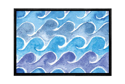 Blue Wave Pattern Watercolour | Canvas Wall Art Print