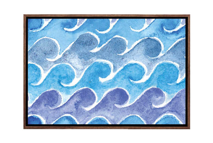 Blue Wave Pattern Watercolour | Canvas Wall Art Print