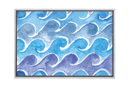 Blue Wave Pattern Watercolour | Canvas Wall Art Print