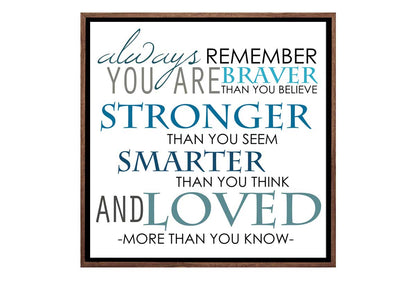 Always Remember | Inspirational Quote | Canvas Wall Art Print