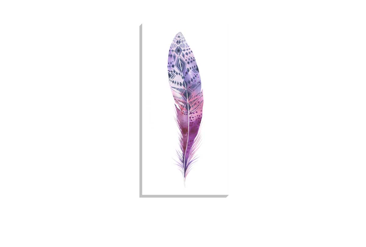 Purple Feather | Watercolour Print | Wall Art Decor
