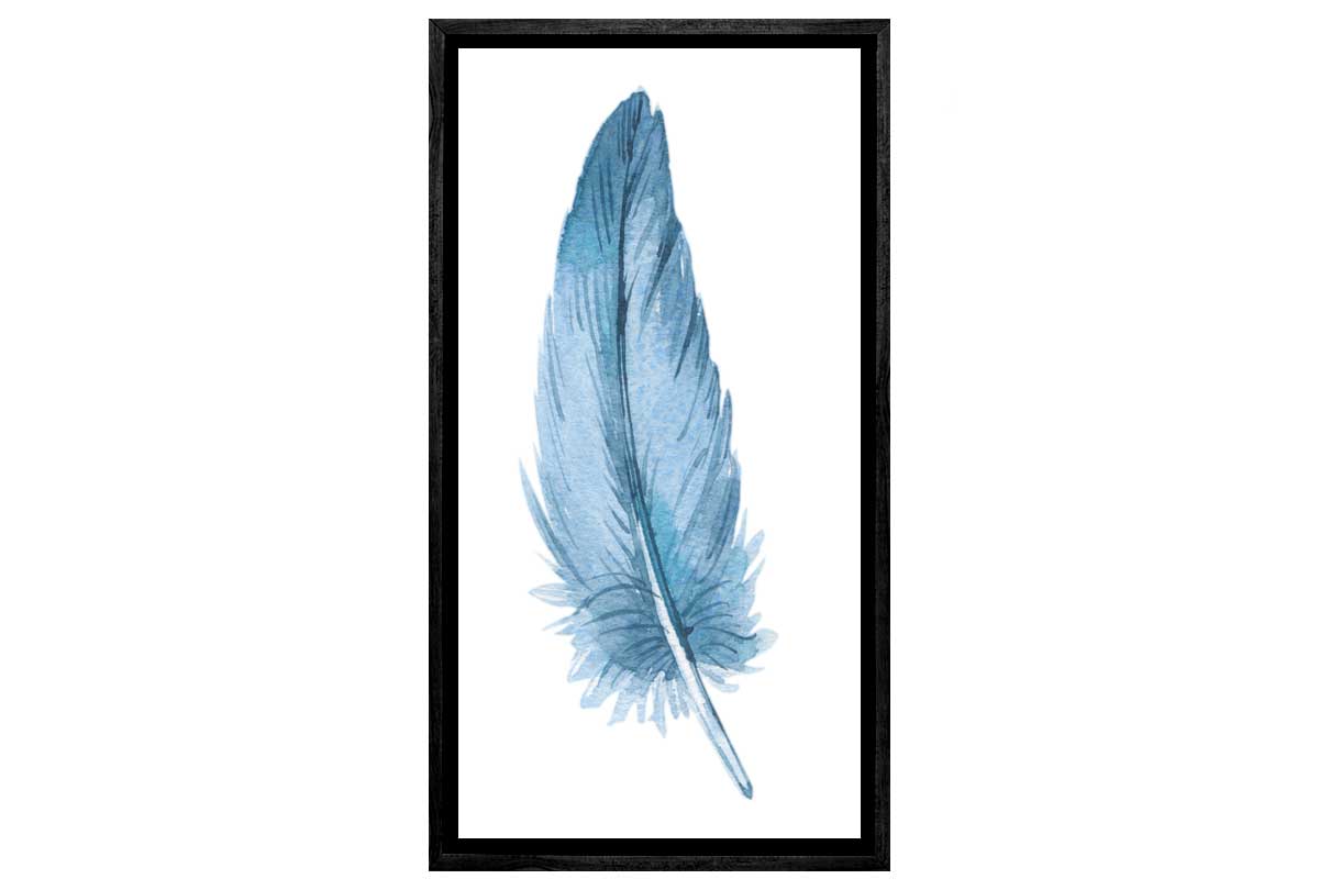 Blue Feather | Watercolour Print | Wall Art Decor