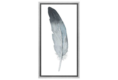 Grey Black Feather | Watercolour Print | Wall Art Decor