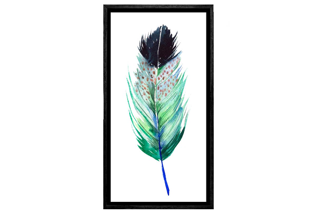 Green Feather 1 | Watercolour Print | Wall Art Decor