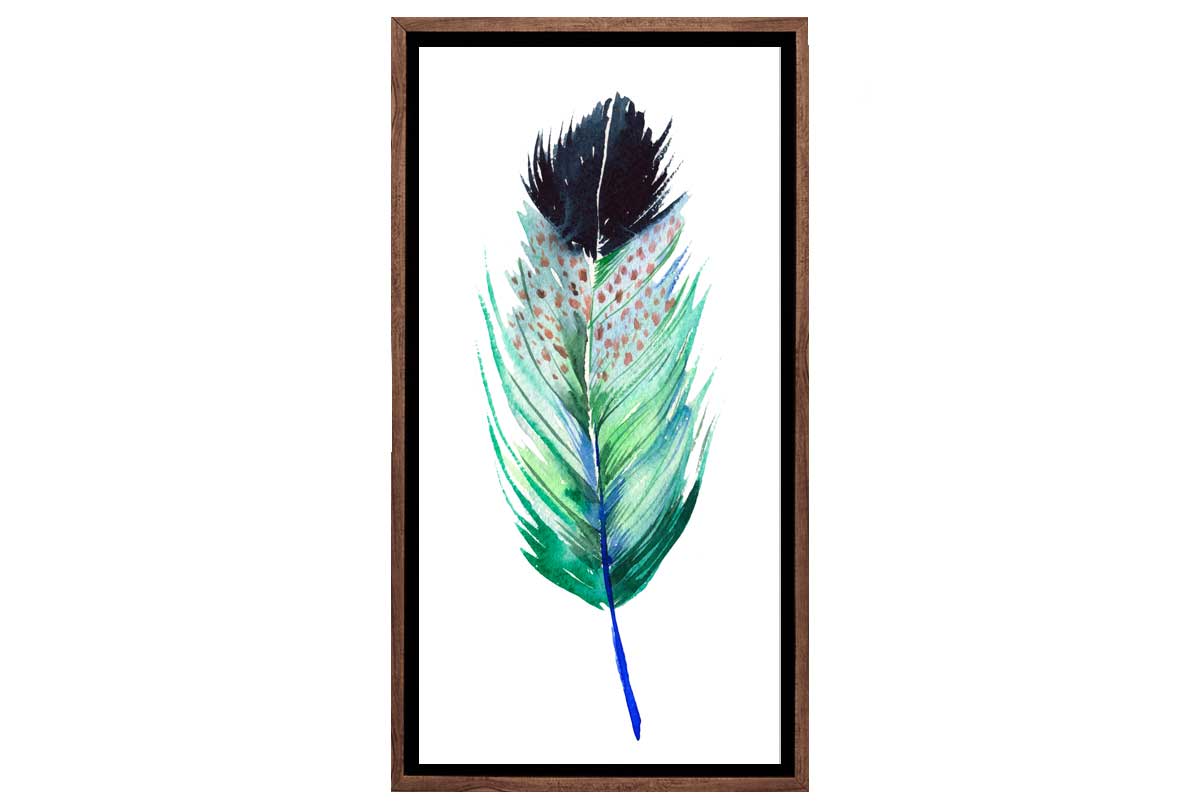 Green Feather 1 | Watercolour Print | Wall Art Decor