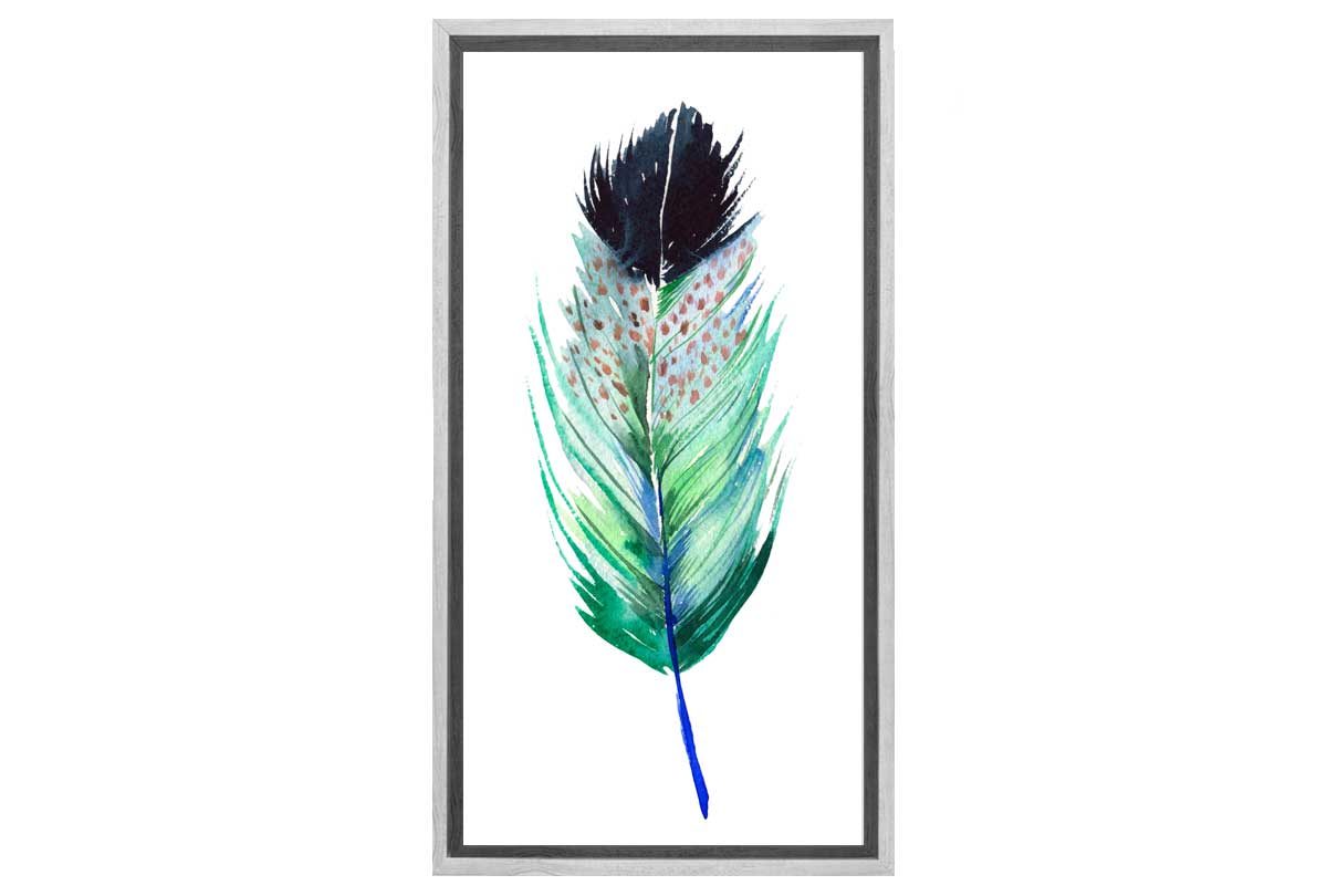 Green Feather 1 | Watercolour Print | Wall Art Decor