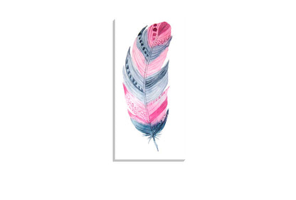 Pink Blue Feather | Watercolour Print | Wall Art Decor