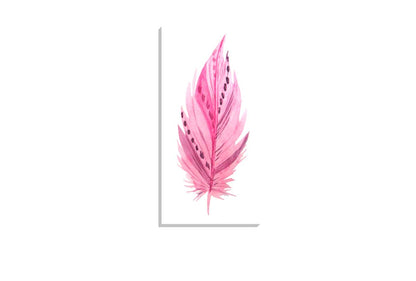 Pink Maroon Feather | Watercolour Print | Wall Art Decor