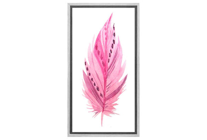 Pink Maroon Feather | Watercolour Print | Wall Art Decor