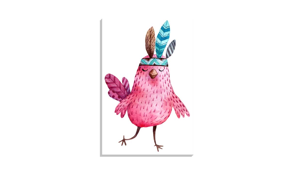 Pink Chick | Boho Kids Print | Canvas Wall Art Print