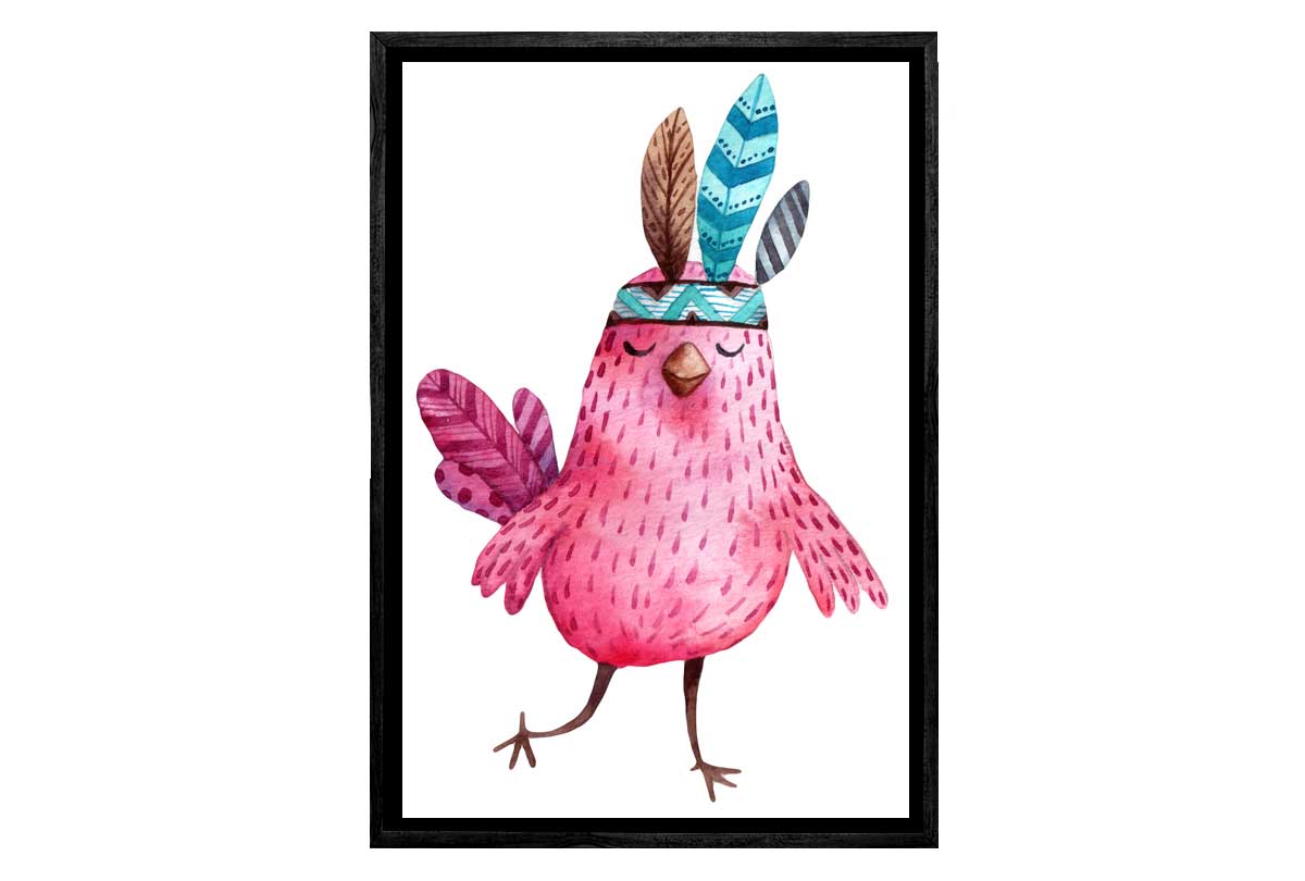 Pink Chick | Boho Kids Print | Canvas Wall Art Print