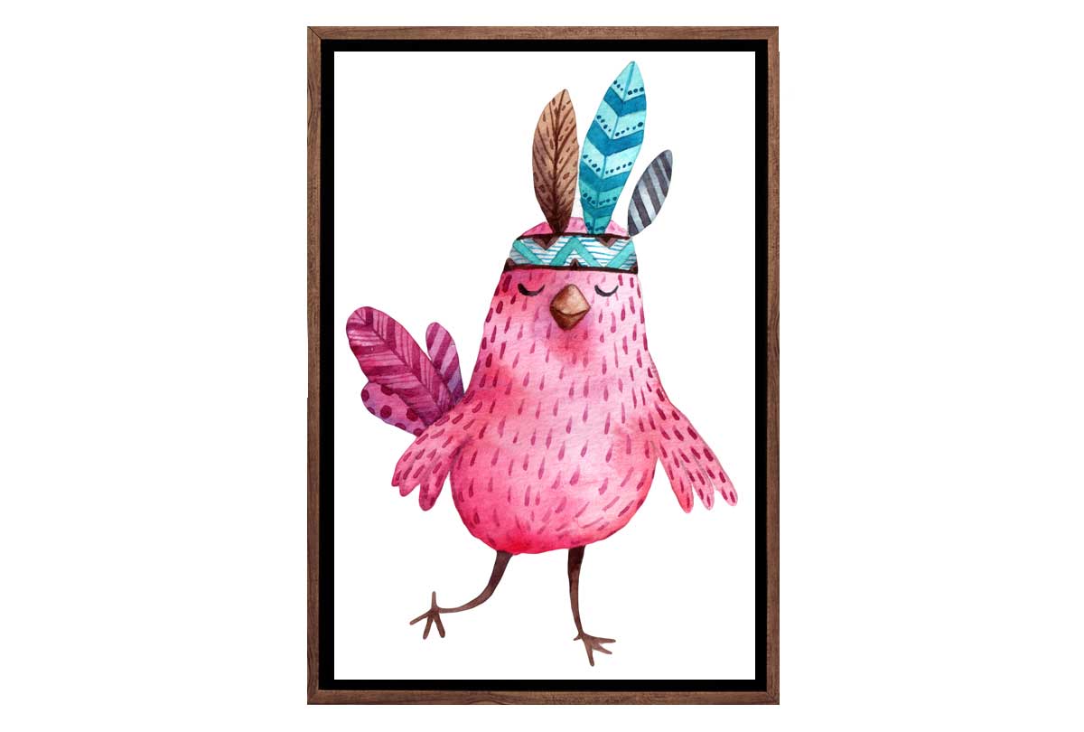 Pink Chick | Boho Kids Print | Canvas Wall Art Print