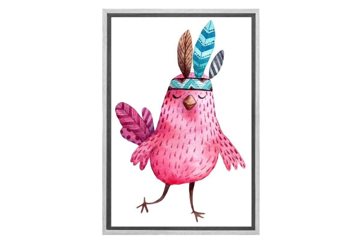Pink Chick | Boho Kids Print | Canvas Wall Art Print